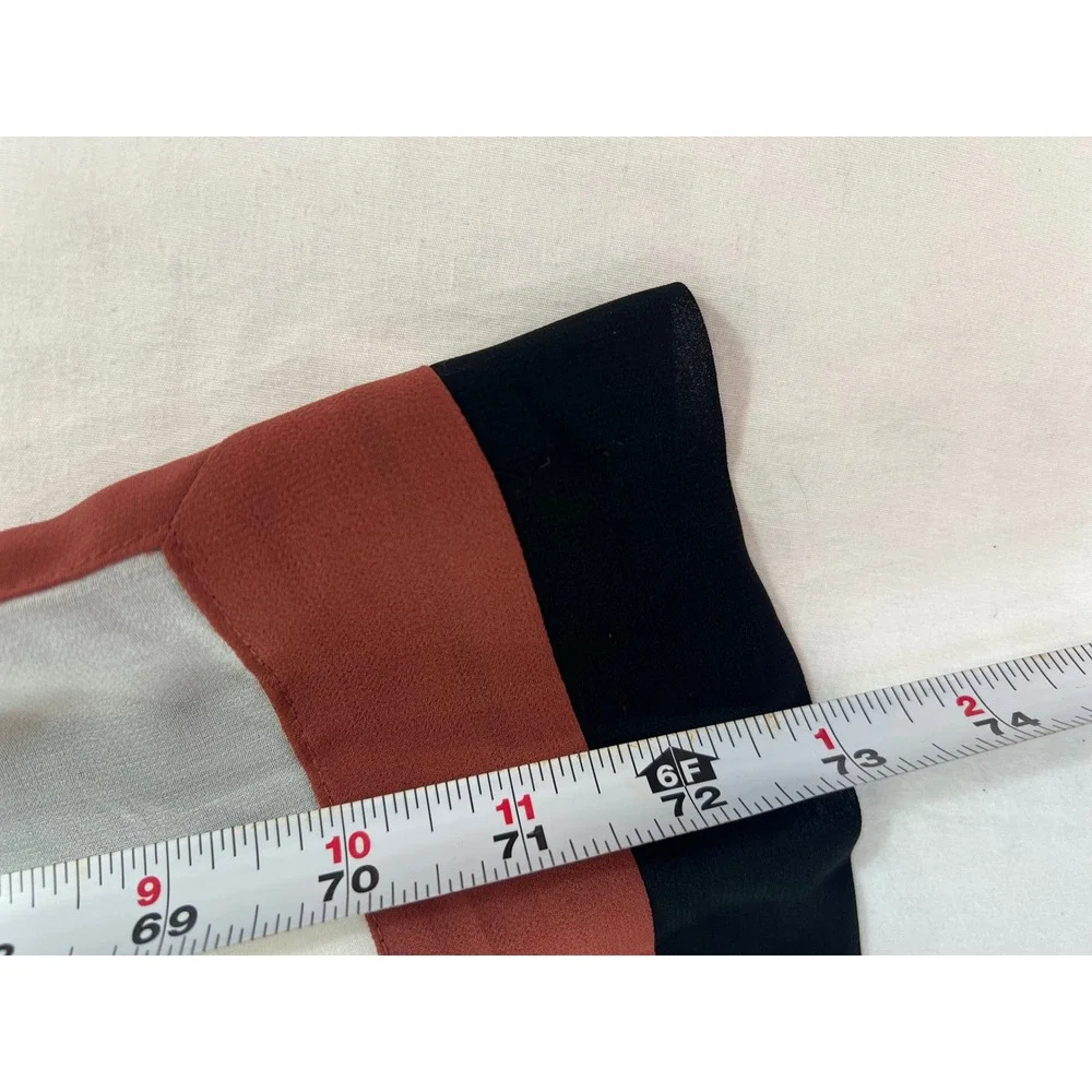 Womens Geometric Colorblock Chiffon Scarf Pink Burgundy Black White Sheer Wrap